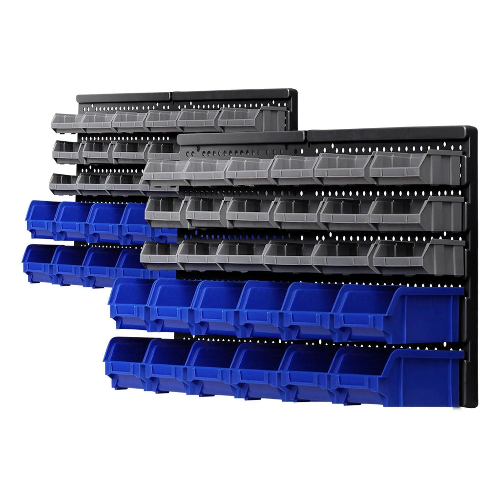 Giantz 60 Bin Wall Mounted Rack Storage Tools Garage Organiser Shed Work Bench Deals499