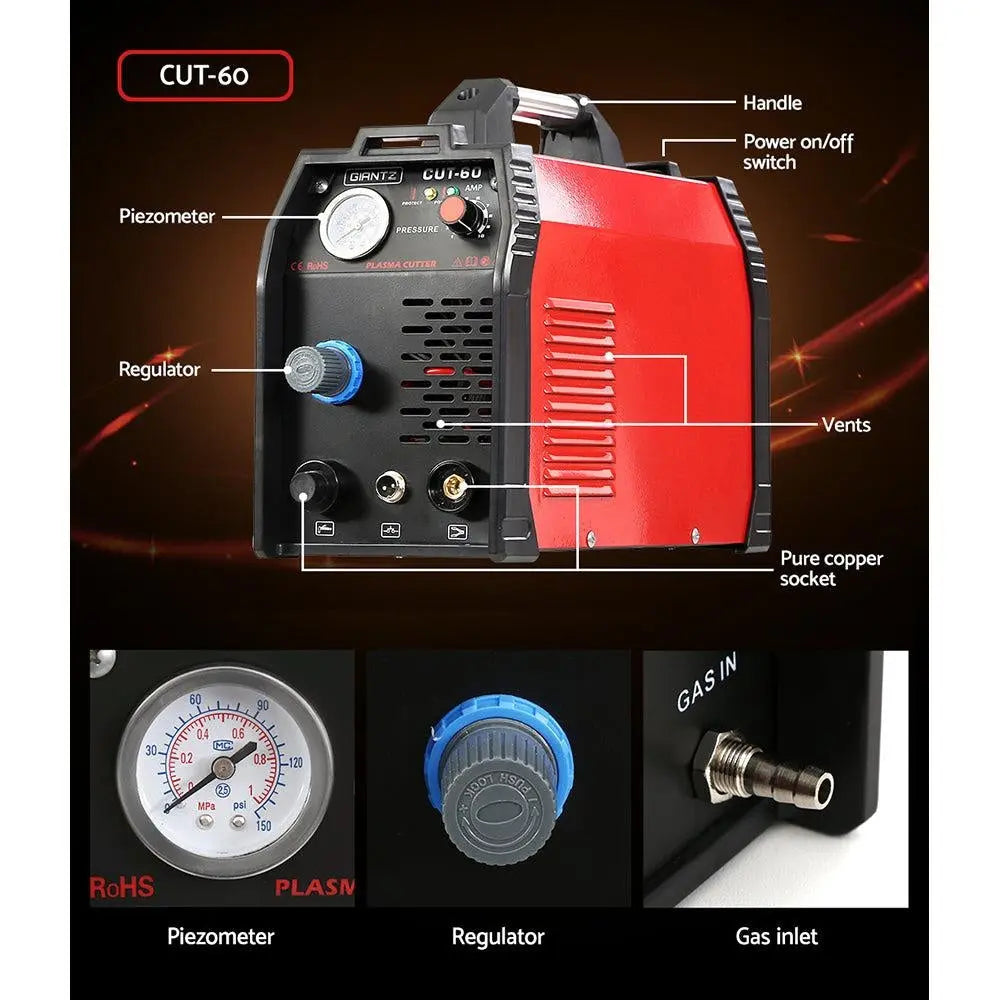 Giantz 60Amp Inverter Welder Plasma Cutter Gas DC iGBT Welding Machine Portable Deals499