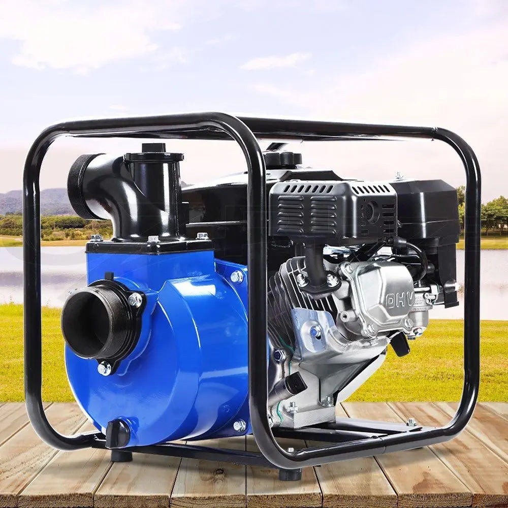 Giantz 8HP 3" Petrol Water Pump Garden Irrigation Transfer Blue Deals499