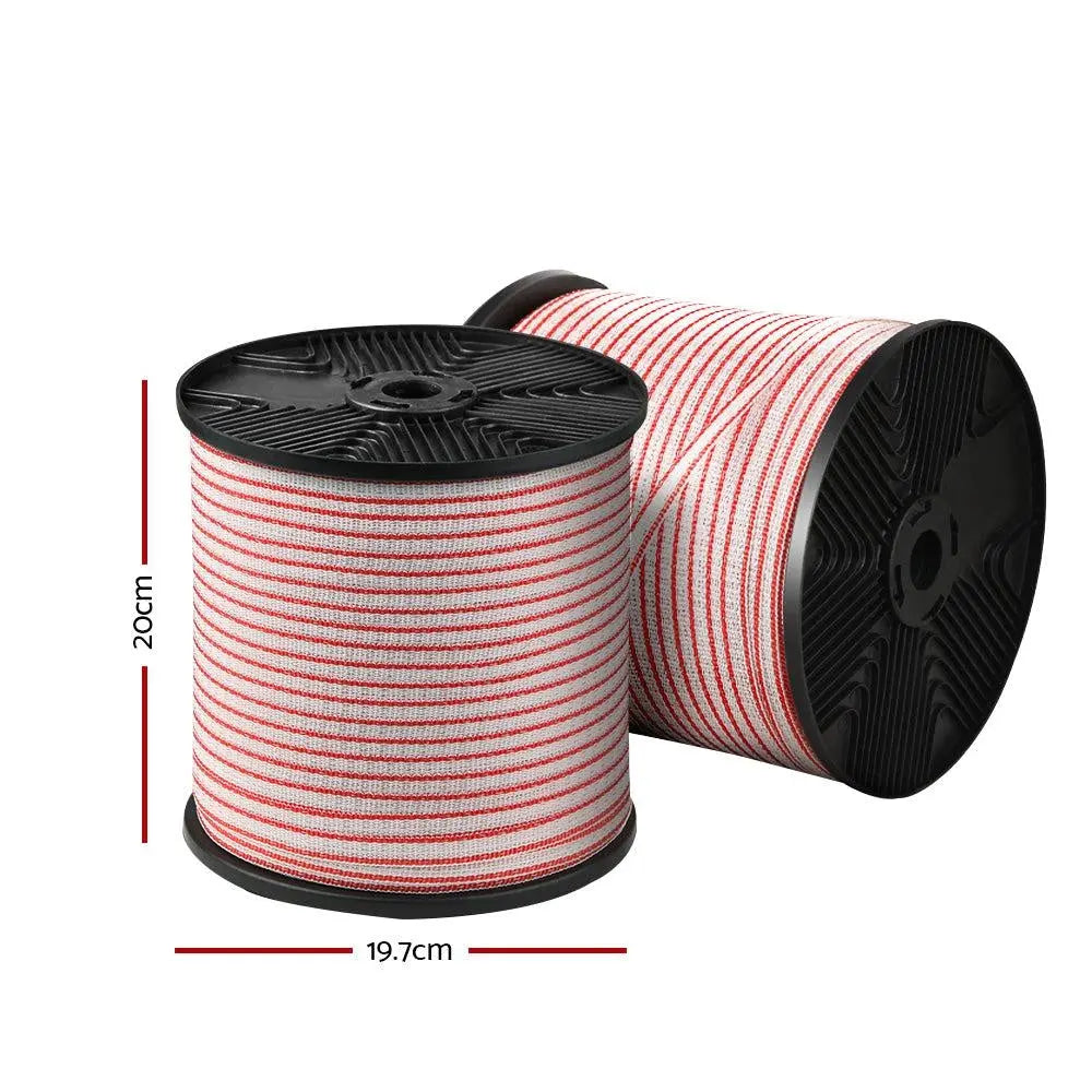 Giantz Electric Fence Wire 400M Tape Fencing Roll Energiser Poly Stainless Steel Deals499