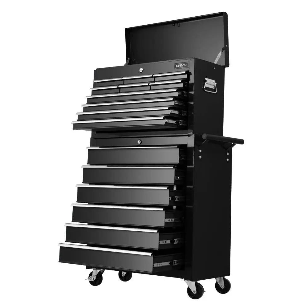 Giantz Tool Box Chest Trolley 16 Drawers Cabinet Cart Garage Toolbox Black Deals499
