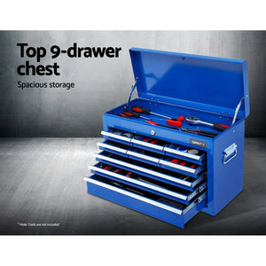 Giantz Tool Chest and Trolley Box Cabinet 16 Drawers Cart Garage Storage Blue Deals499