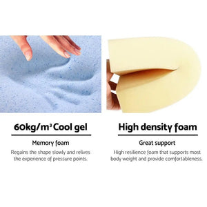 Giselle Bedding 2X Memory Foam Wedge Pillow Neck Back Support with Cover Waterproof White Blue Giselle