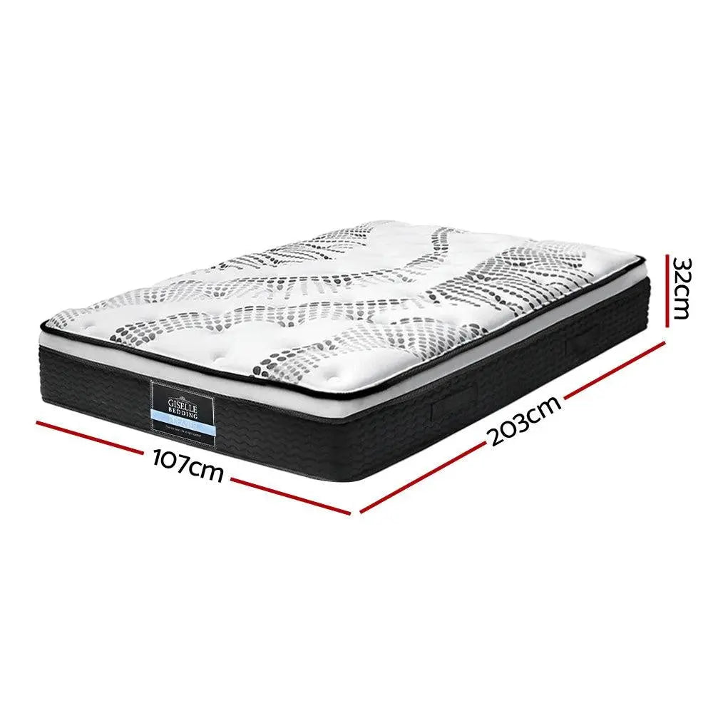 Giselle Bedding Como Euro Top Pocket Spring Mattress 32cm Thick  King Single Giselle