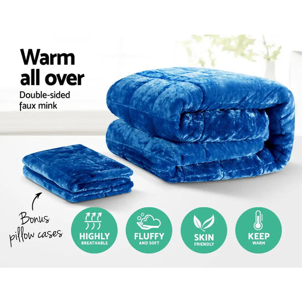Giselle Bedding Faux Mink Quilt King Size Teal from Deals499 at Deals499