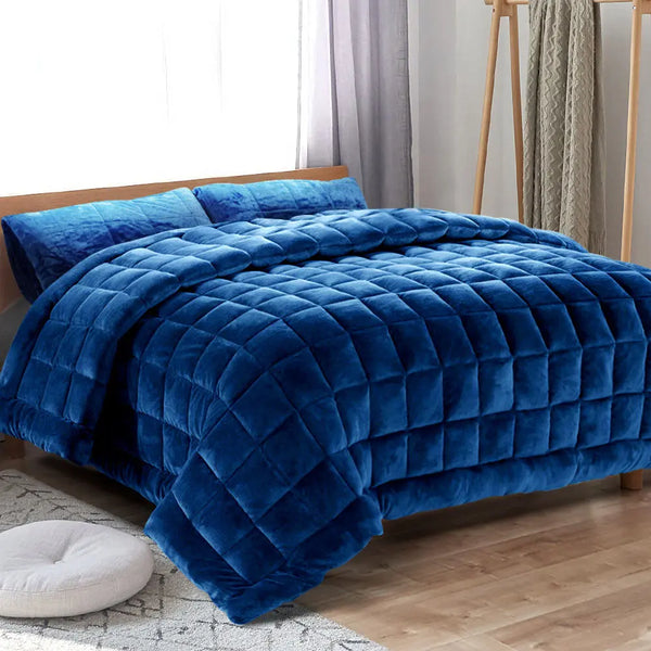 Giselle Bedding Faux Mink Quilt King Size Teal from Deals499 at Deals499