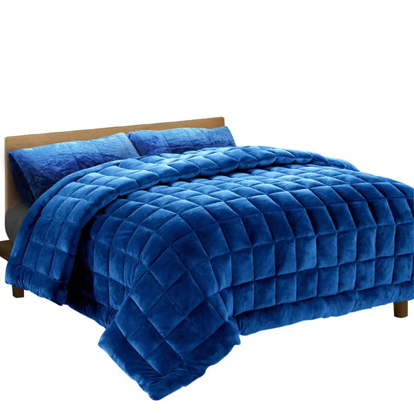 Giselle Bedding Faux Mink Quilt Super King Teal from Deals499 at Deals499