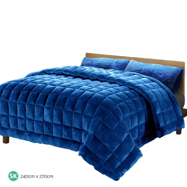 Giselle Bedding Faux Mink Quilt Super King Teal from Deals499 at Deals499