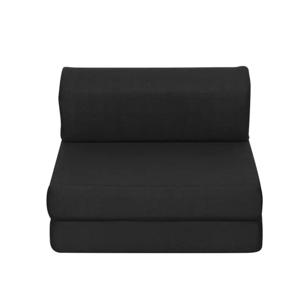 Giselle Bedding Folding Foam Mattress Portable Single Sofa Bed Mat Air Mesh Fabric Black Giselle