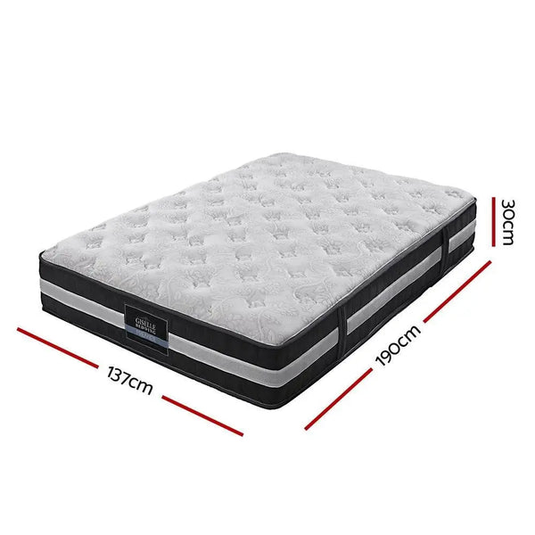 Giselle Bedding Lotus Tight Top Pocket Spring Mattress 30cm Thick  Double Giselle