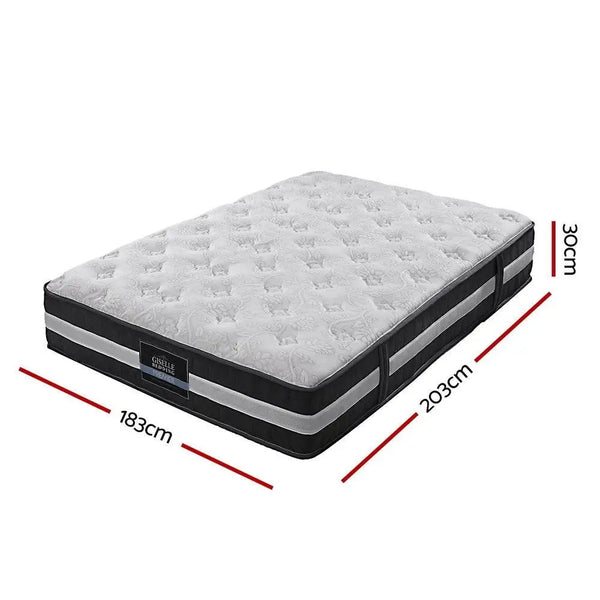 Giselle Bedding Lotus Tight Top Pocket Spring Mattress 30cm Thick  King Giselle