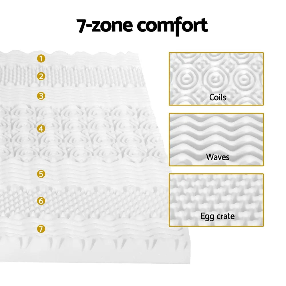 Giselle Bedding Memory Foam Mattress Topper 7-Zone Airflow Pad 8cm King White from Deals499 at Deals499