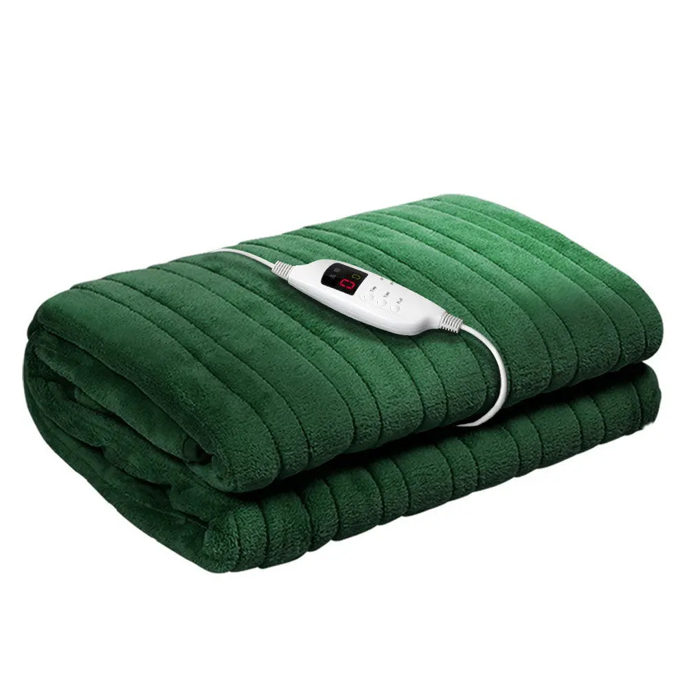 Giselle Electric Throw Rug Heated Blanket Washable Snuggle Flannel Winter Green from Deals499 at Deals499