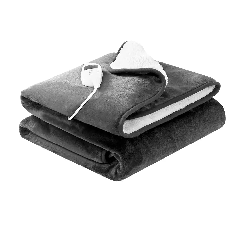 Giselle Electric Throw Rug Heated Blanket Washable Snuggle Flannel Winter Grey from Deals499 at Deals499