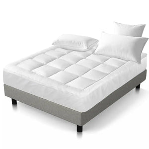 Giselle King Single Mattress Topper Bamboo Fibre Pillowtop Protector Giselle