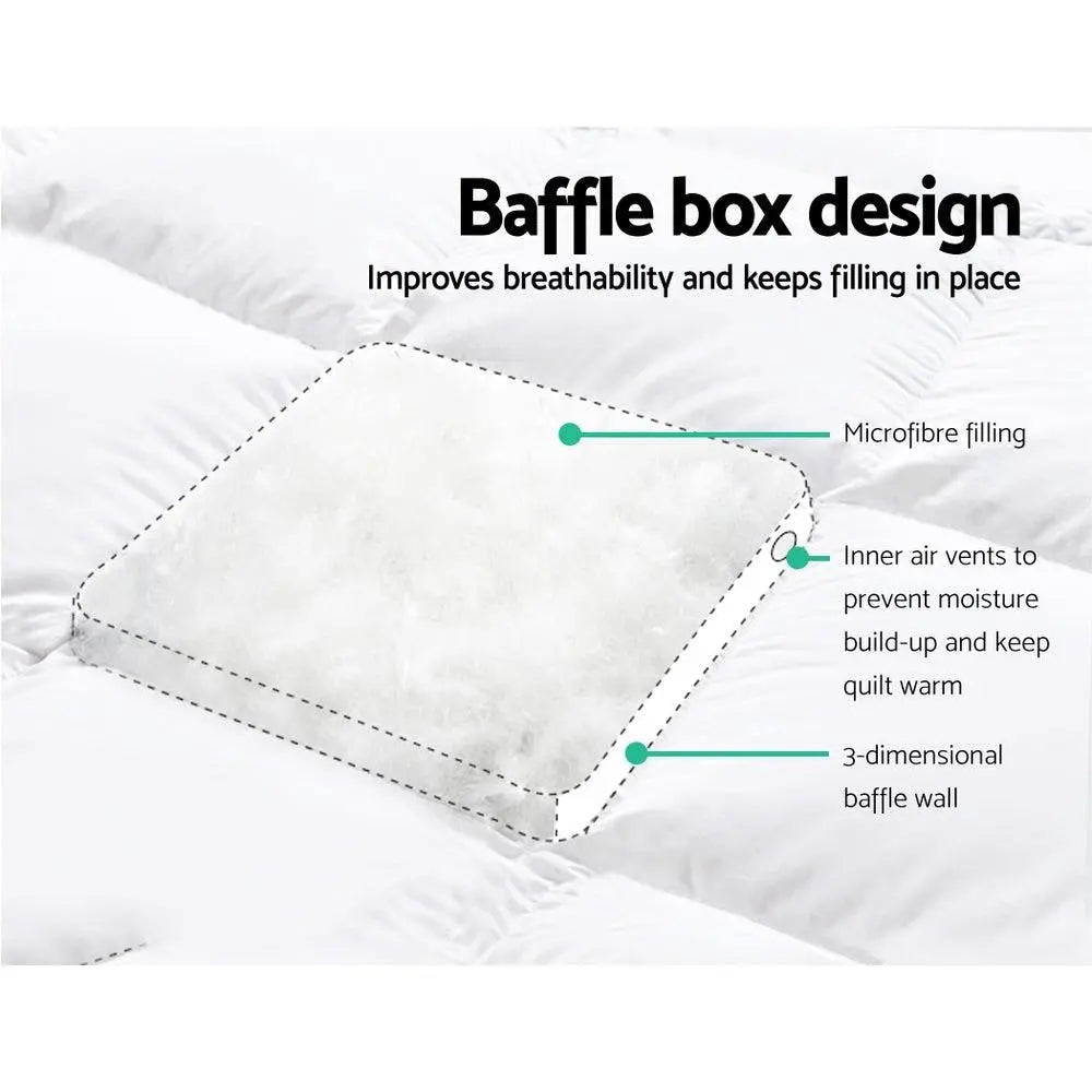 Giselle King Single Mattress Topper Pillowtop 1000GSM Microfibre Filling Protector Giselle