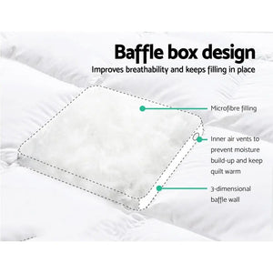 Giselle King Single Mattress Topper Pillowtop 1000GSM Microfibre Filling Protector Giselle