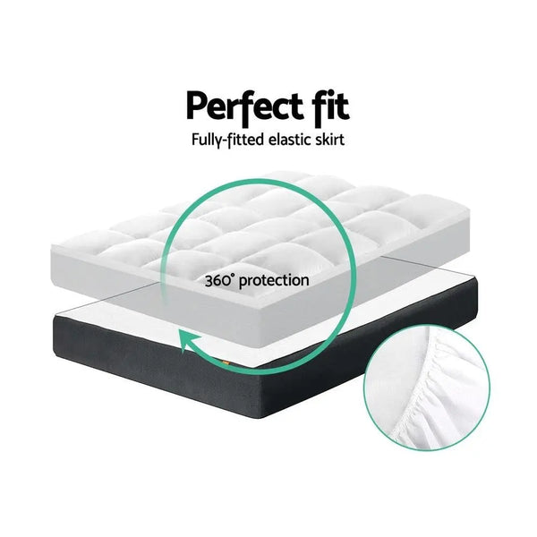 Giselle King Single Mattress Topper Pillowtop 1000GSM Microfibre Filling Protector Giselle