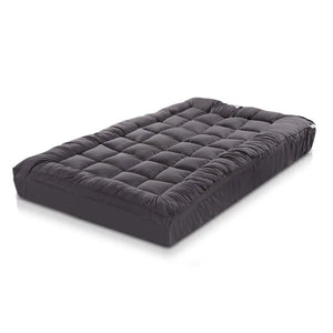 Giselle Single Mattress Topper Pillowtop 1000GSM Charcoal Microfibre Bamboo Fibre Filling Protector Giselle