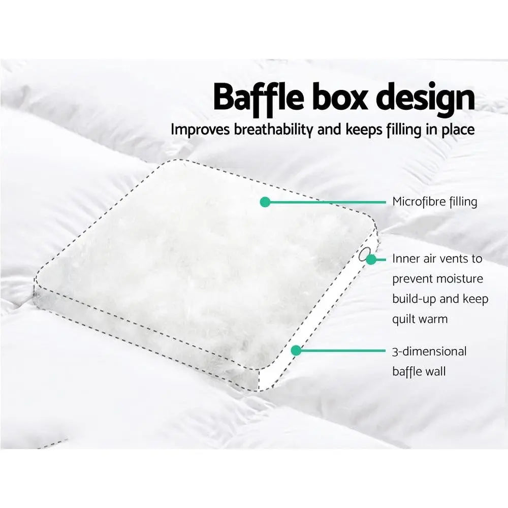 Giselle Single Mattress Topper Pillowtop 1000GSM Microfibre Filling Protector Giselle