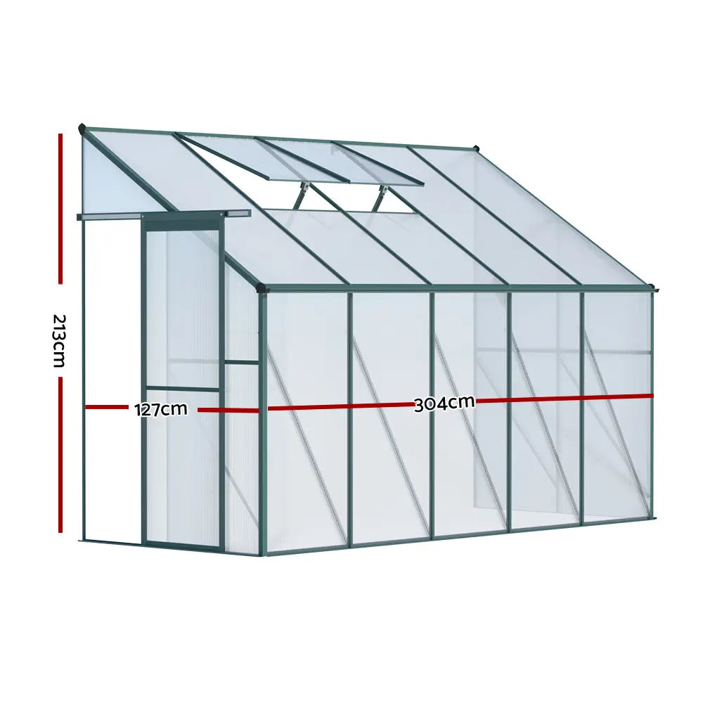 Greenfingers Greenhouse Aluminium Green House Garden Shed Polycarbonate 3x1.27M Deals499