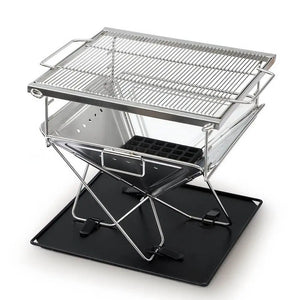 Grillz Camping Fire Pit BBQ Portable Folding Stainless Steel Stove Outdoor Pits Deals499