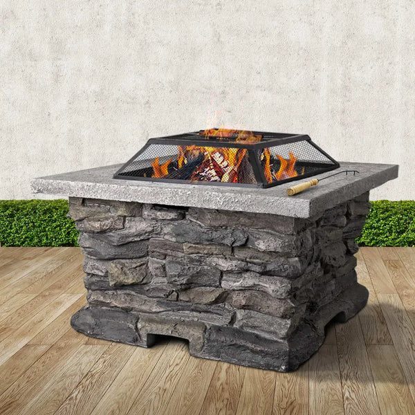 Grillz Stone Base Outdoor Patio Heater Fire Pit Table Deals499
