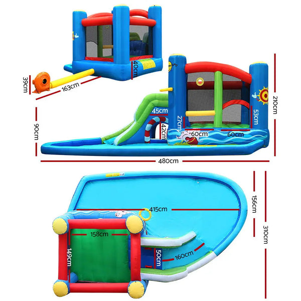 Happy Hop Inflatable Water Slide Jumping Trampoline Castle Bouncer Toy Splash from Deals499 at Deals499
