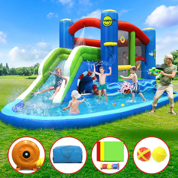 Happy Hop Inflatable Water Slide Jumping Trampoline Castle Bouncer Toy Splash from Deals499 at Deals499