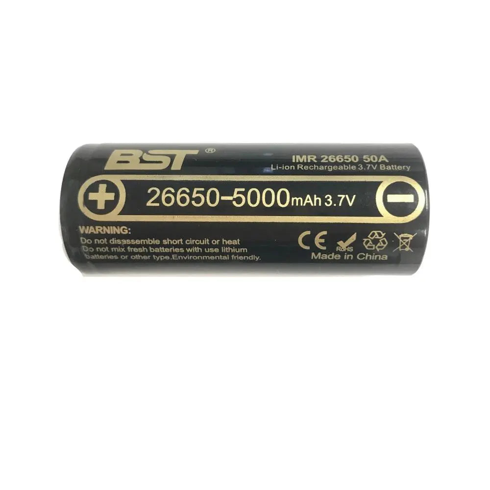 IMR 26650 Rechargeable Batteries - BST 50A 5000mAh 3.7V Lithium Lio-ion Battery from Deals499 at Deals499