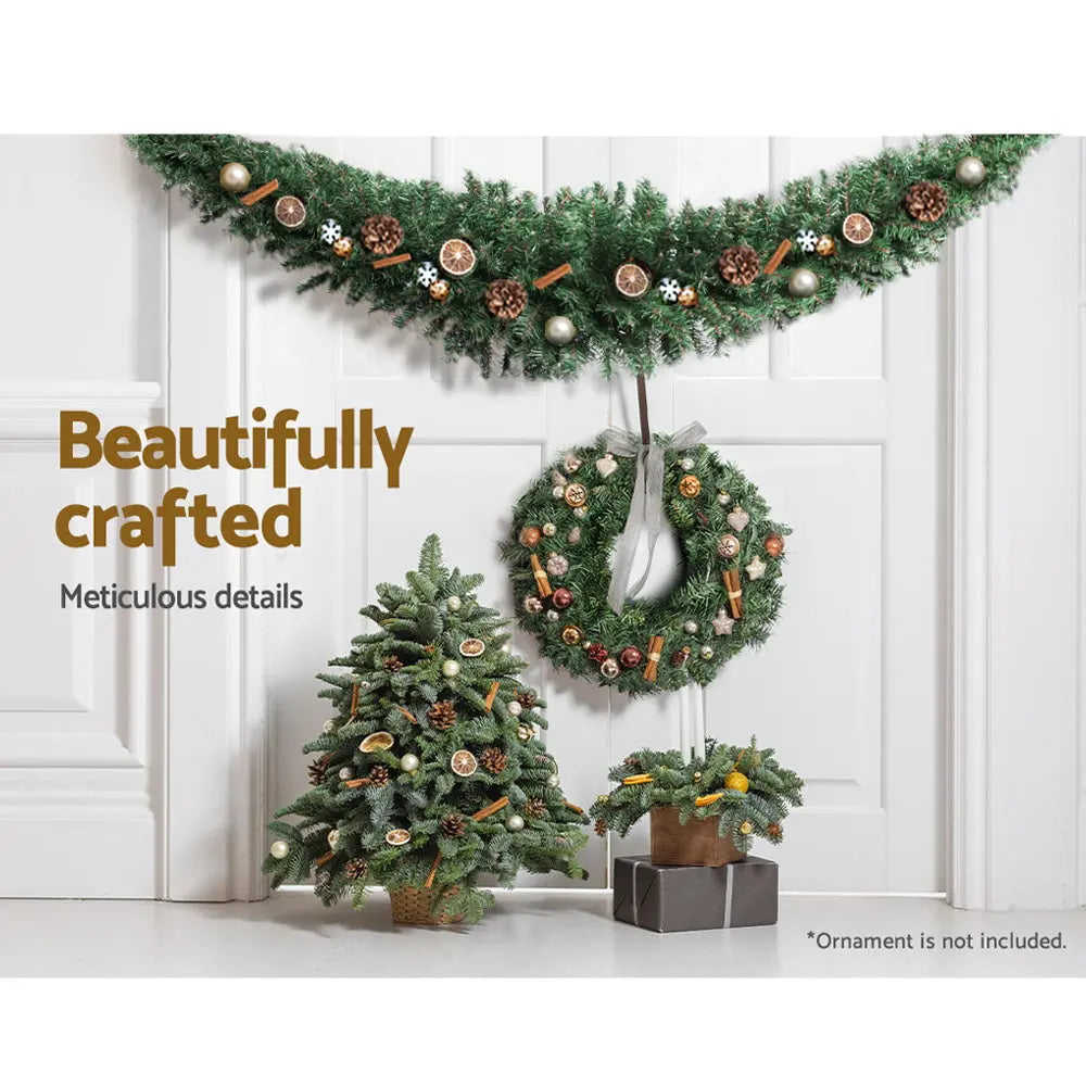 Jingle Jollys Christmas Garland 1.8M Xmas Tree Decoration Green Deals499