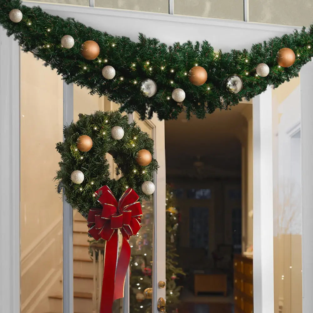 Jingle Jollys Christmas Garland 1.8M Xmas Tree Decoration Green Deals499