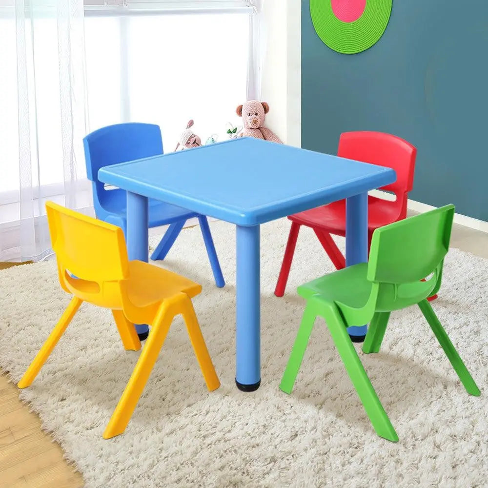 Keezi 5 Piece Kids Table and Chair Set - Blue Deals499