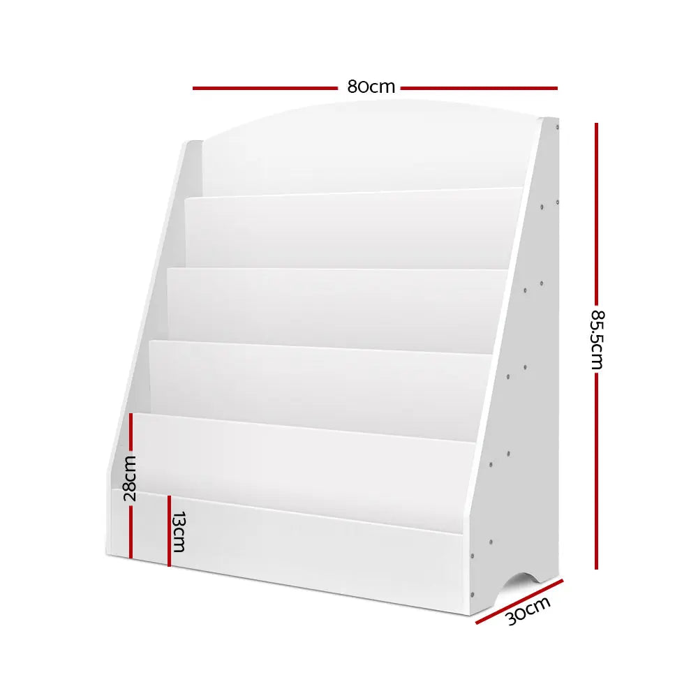 Keezi 5 Tiers Kids Bookshelf Magazine Rack Shelf Organiser Bookcase Display Deals499