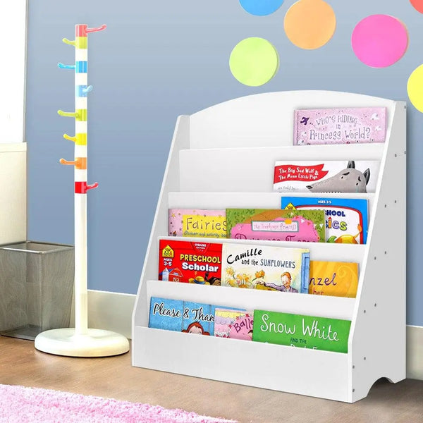 Keezi 5 Tiers Kids Bookshelf Magazine Rack Shelf Organiser Bookcase Display Deals499