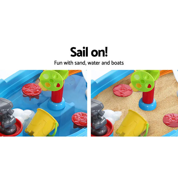 Keezi Kids Beach Sand and Water Toys Outdoor Table Pirate Ship Childrens Sandpit Deals499