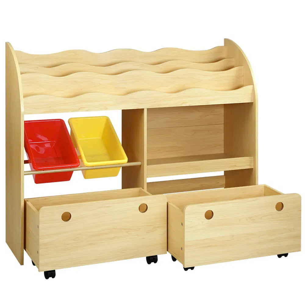 Keezi Kids Bookcase Children Bookshelf Toy Storage Box Organizer Display Rack Deals499