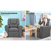 Keezi Kids Recliner Chair Grey Linen Soft Sofa Lounge Couch Children Armchair Deals499