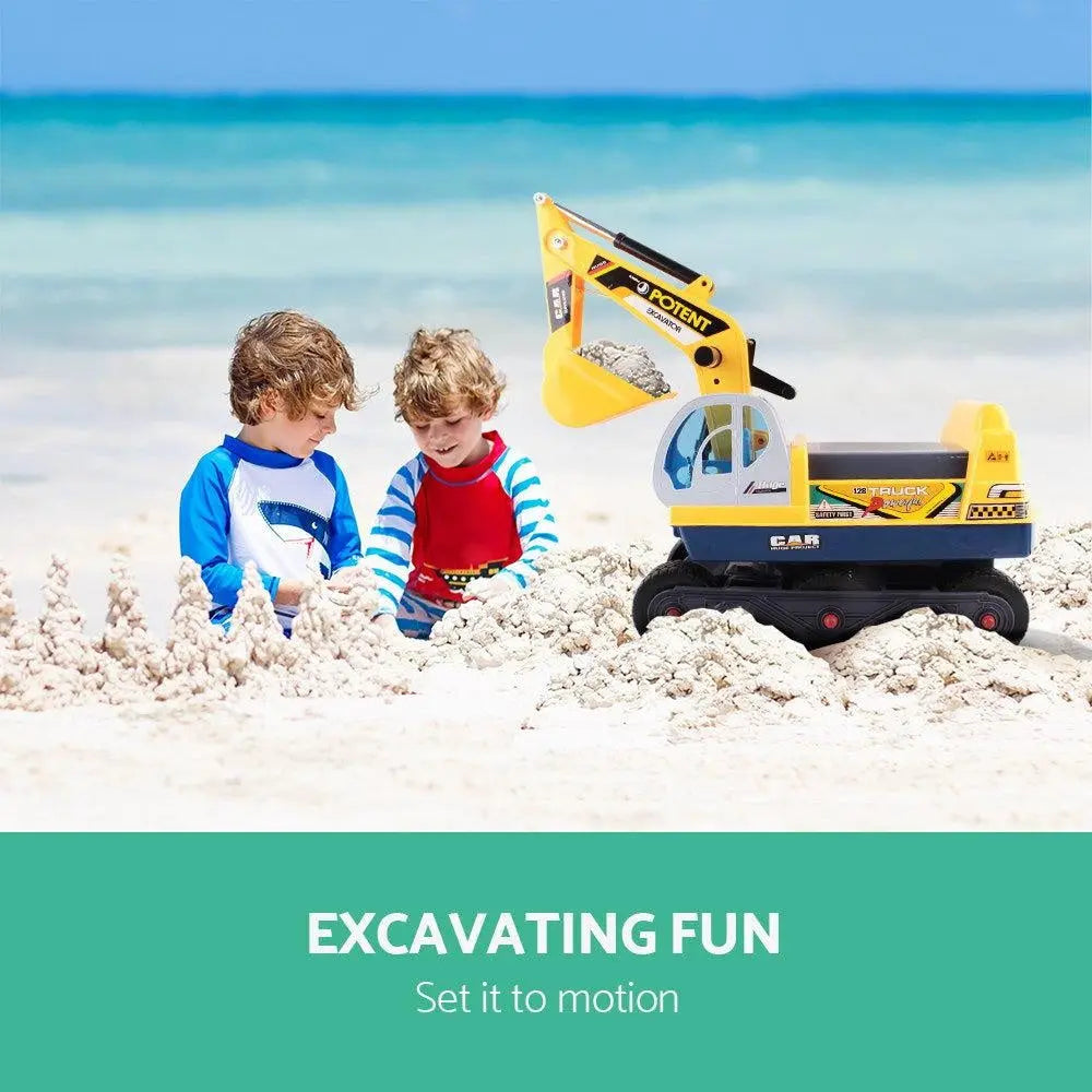Keezi Kids Ride On Excavator - Yellow Deals499