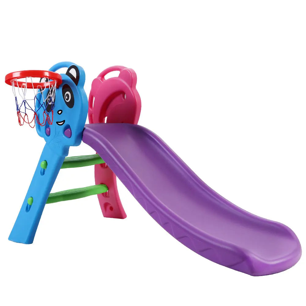 Keezi Kids Slide with Basketball Hoop Outdoor Indoor Playground Toddler Play Deals499