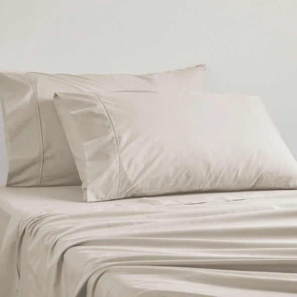 Logan and Mason 250TC 50% Polyester 50% Cotton Percale Sheet Set Linen 50cm Wall Split King from Deals499 at Deals499