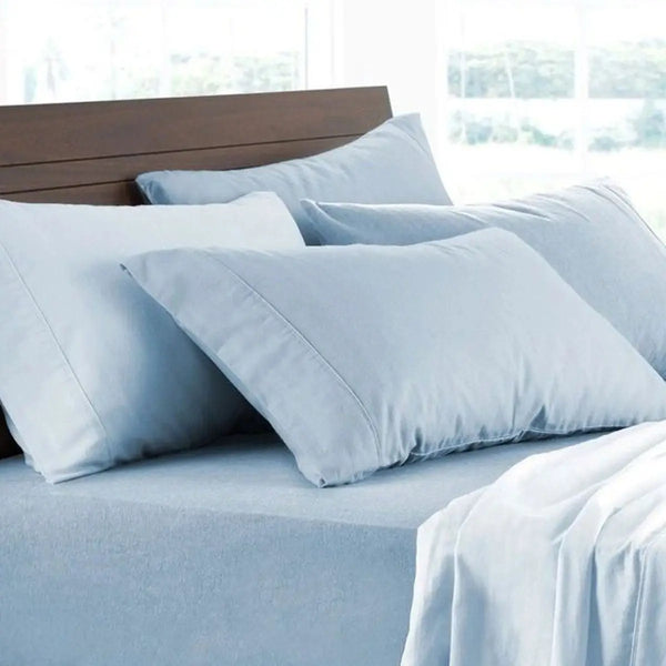 Logan and Mason Soft Brushed Cotton Flannelette Sheet Set Chambray 40cm Wall King from Deals499 at Deals499