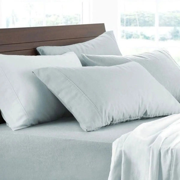 Logan and Mason Soft Brushed Cotton Flannelette Sheet Set Surf 40cm Wall Queen from Deals499 at Deals499