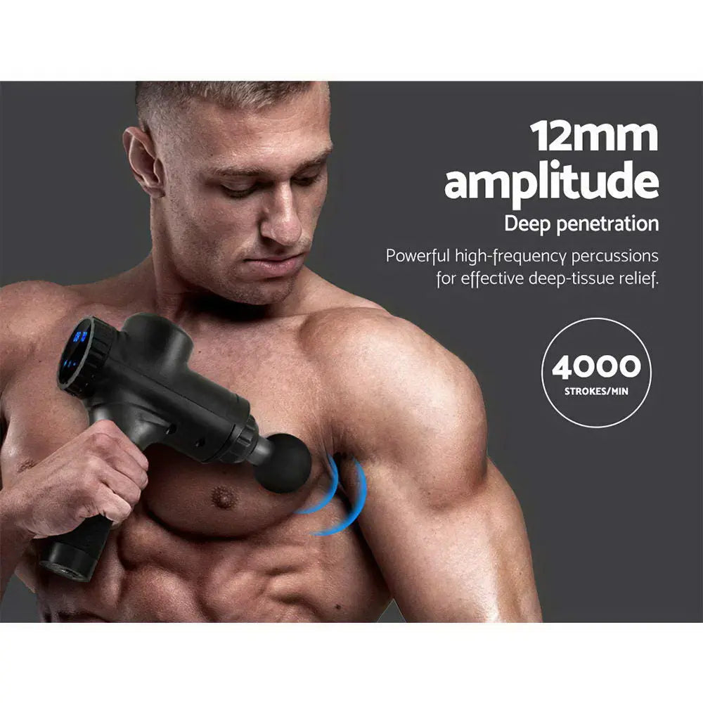 Massage Gun Electric Massager Vibration 6 Heads Muscle Therapy Percussion Tissue Deals499