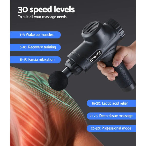 Massage Gun Electric Massager Vibration 6 Heads Muscle Therapy Percussion Tissue Deals499
