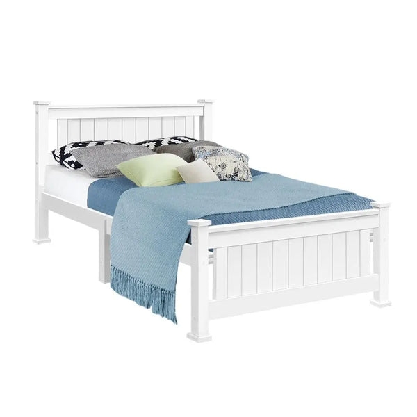 Metal Bed Frame King Single Size Platform Foundation Mattress Base Leo Black Deals499