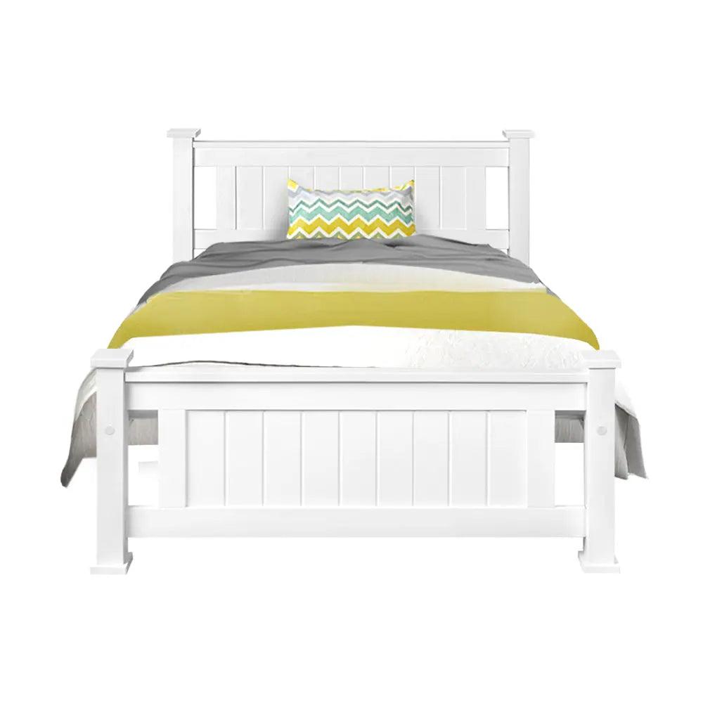 Metal Bed Frame King Single Size Platform Foundation Mattress Base Leo Black Deals499
