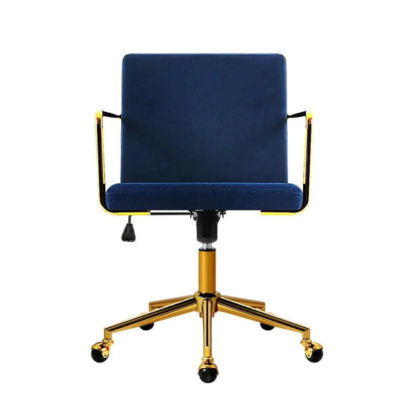 Office Chair Velvet Fabric Computer Chairs Armchair Vintage Work Study Home Blue Deals499