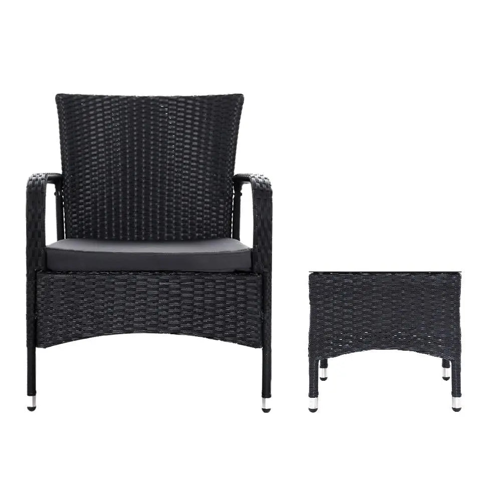 Outdoor Furniture Patio Set Wicker Outdoor Conversation Set Chairs Table 3PCS Deals499