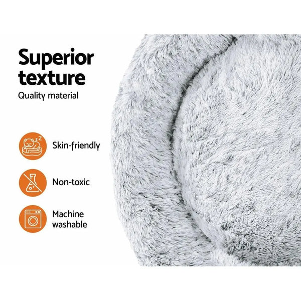 Pet Bed Dog Cat Calming Bed Extra Large 110cm Charcoal Sleeping Comfy Washable Deals499